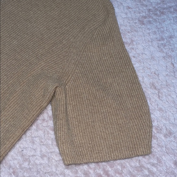 LOFT Women’s Short Sleeve Ribbed Brown Crew Neck Sweater - Picture 4 of 5